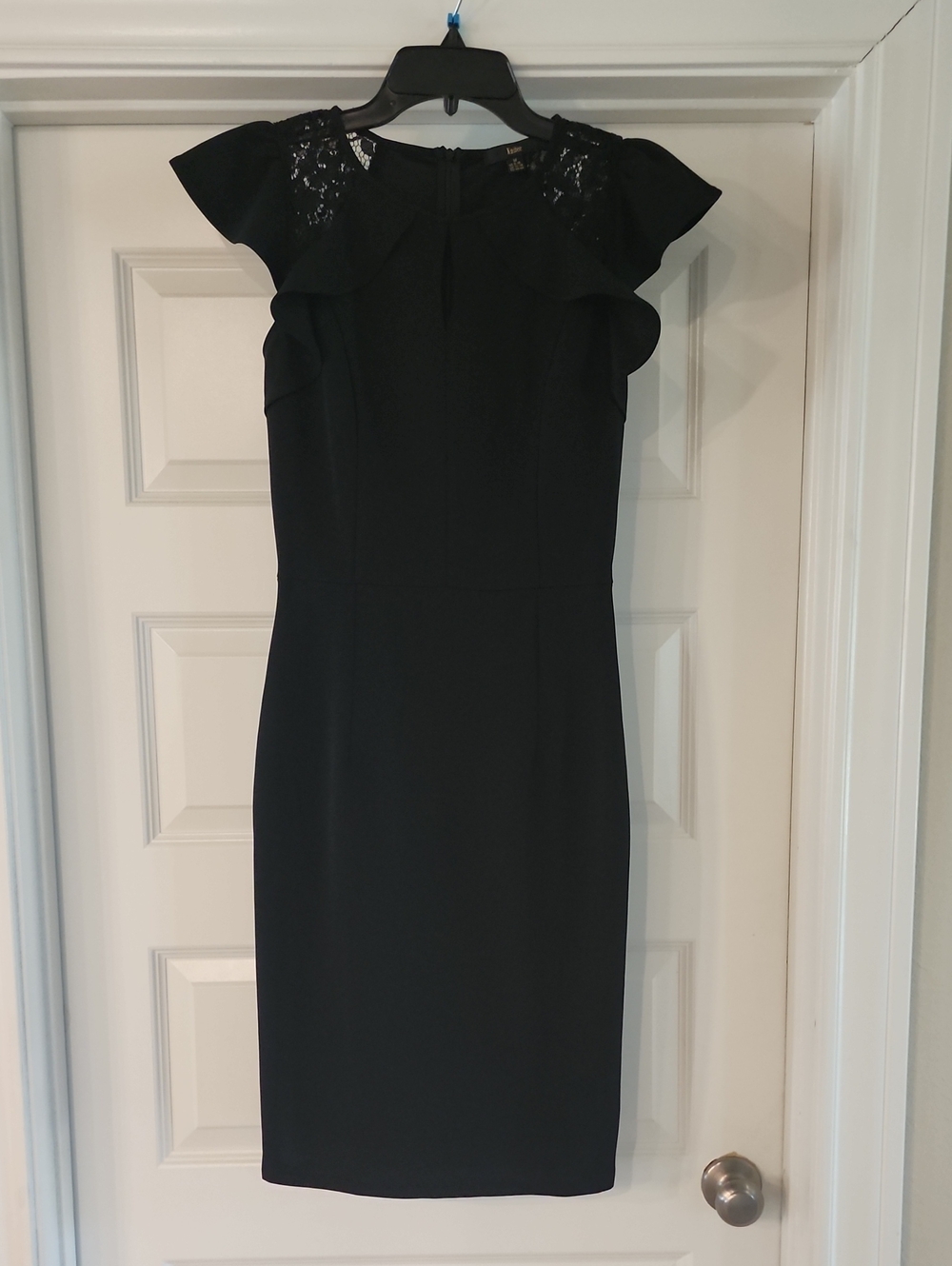Women's Black Flutter Sleeve Dress